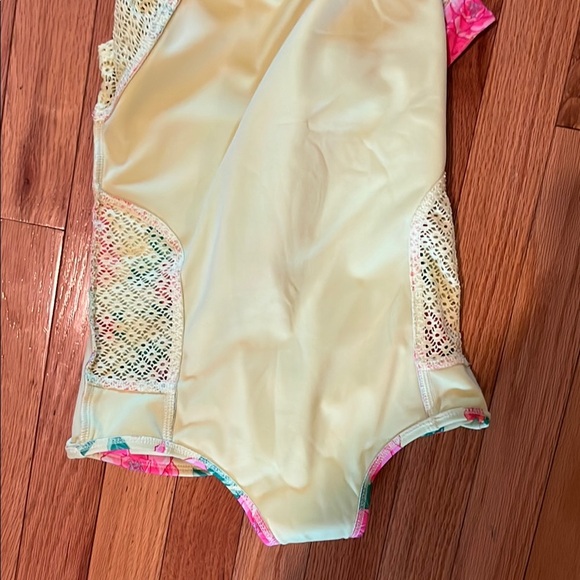 Art Class Yellow Floral Kids Swim One Piece - Picture 5 of 6